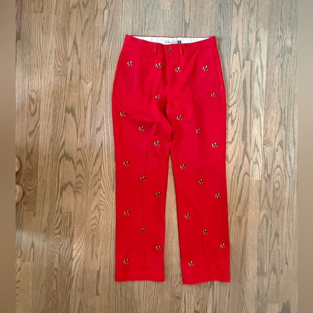 Campus chinos university of Georgia bulldog. Embroidered